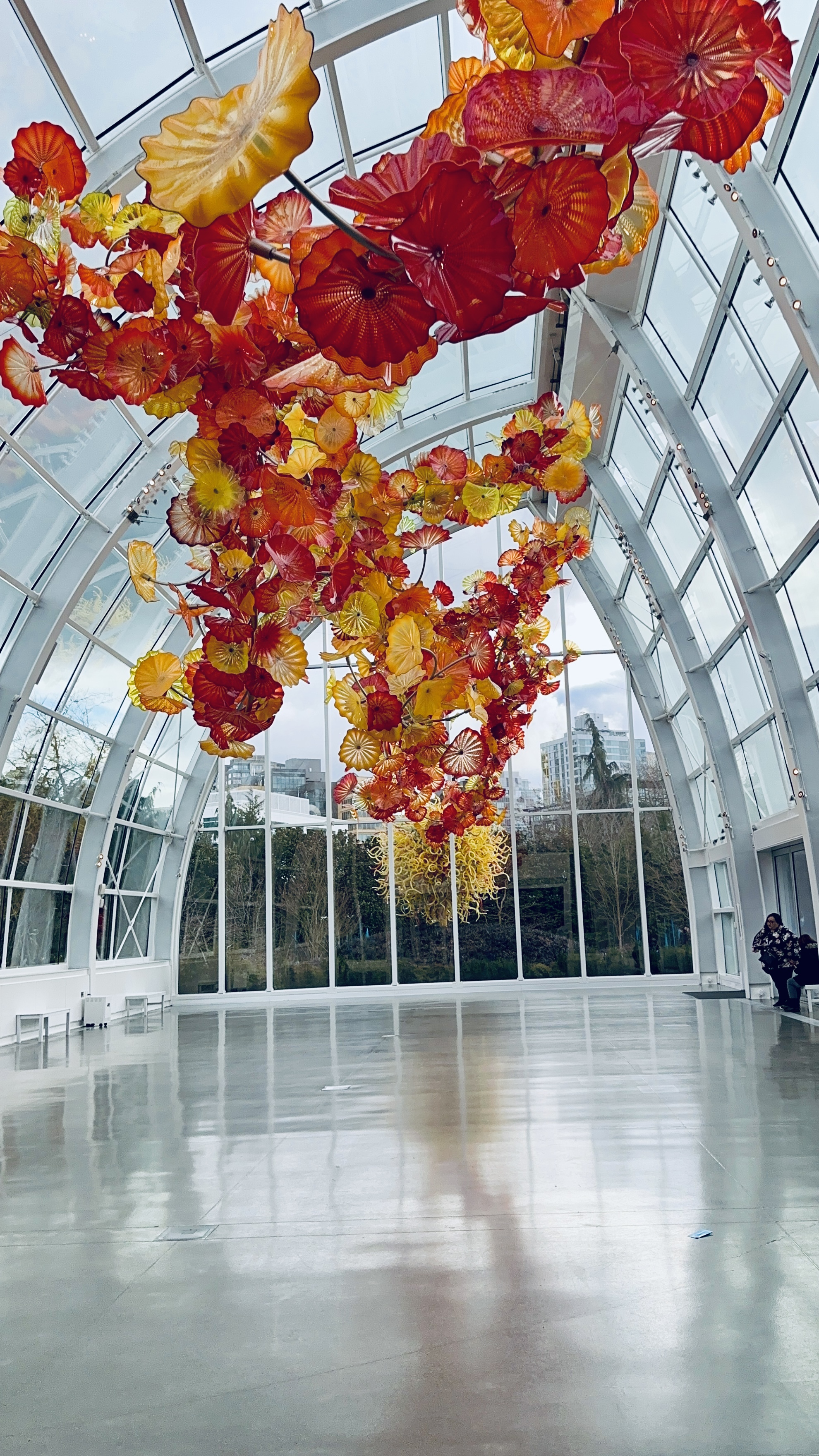 Chihuly glass sculpture in glasshouse — art photography