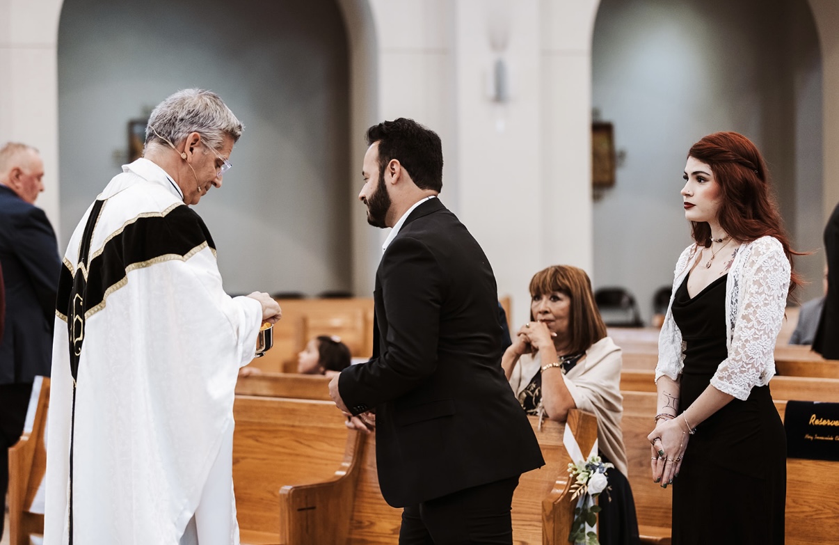 Church ceremony — candid moment during a wedding